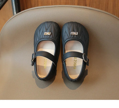 Spring Autumn New Single Shoes Shallow Mouth Bean Shoes Women's Baby Soft Women's Children's Leather Shoes