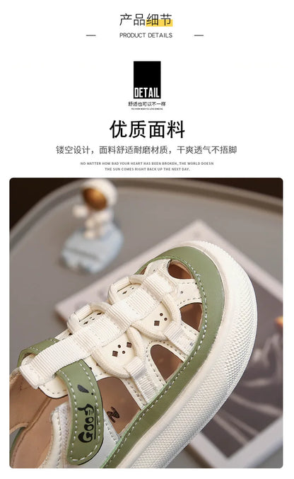 Summer New Children's Sandals Soft Bottom Non slip Boy Sandals Fashion Girls' Beach Shoes Punch Out Girls' Shoes Boy Casual Shoe