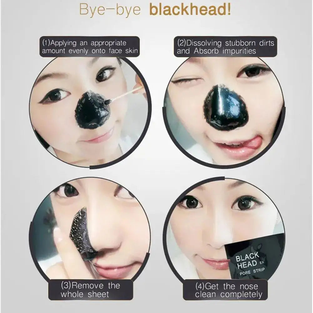 Deep Cleansing Black Mask Bamboo Charcoal Blackhead Remover Face Mask Skin Care  Peal-off Nose Mask Skin Care