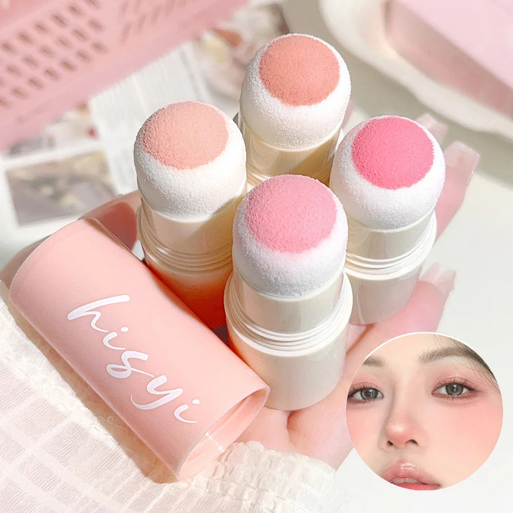 Soft Fog Blush Stick - Energetic and Bouncy, Korean Style, Brightening, Dual-Use for Lips and Cheeks