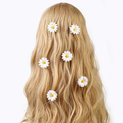 Girl Hair Clips Daisy and Sunflower Designs Mixed Color Polyester Flower  Daily Casual Wear Hairpin