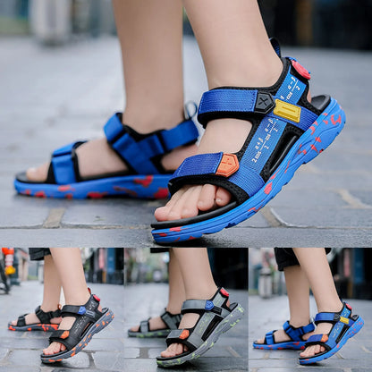 Boys Beach Shoes Open Toe Summer Shoes With Straps Sports Sandals Soft Non-Slip Slide Shoes Sports Flat Shoes For Outdoor