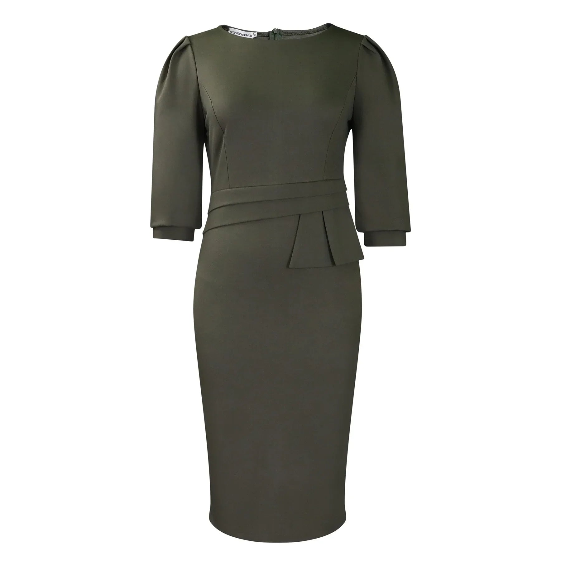 Elegant Office Dresses for Women O Neck Half Sleeve Sheath Package Hips Formal Business Work Wear Vestidos Mujer Dress Clothes
