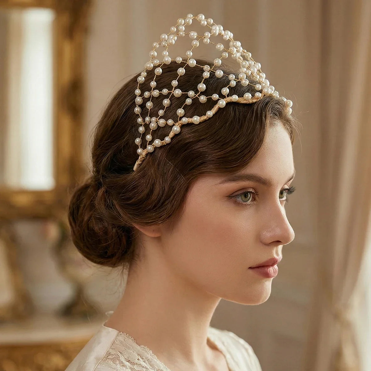 Elegant Handmade Weaving Tiara Hair Accessories Banquet Headpieces Exquisite Bridesmaid Gifts