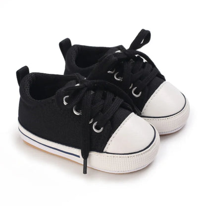 Baby Boys Girls Canvas Shoes Non-slip Rubber Sole Comfortable Soft Unisex Baby Basketball Shoes 0-18M