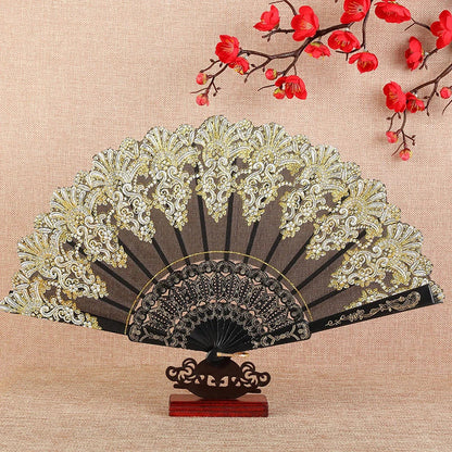 Wedding,Dance,Handheld,Folding Fan,Plastic Fan,Chinese Style,Art Craft