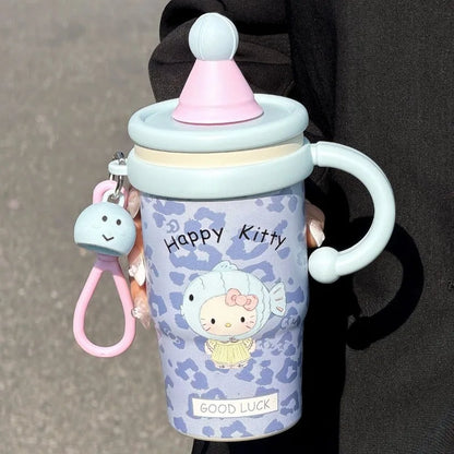 Hello Kitty Stainless Steel Water Bottle Vacuum Insulated Thermal Flask Keep Hot & Cold Kawaii Cartoon Portable for Women Girls