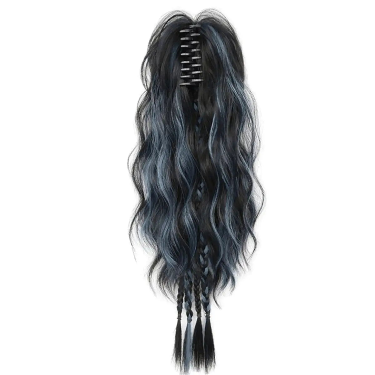 Boxer braid hair clips, Sweet Cool Style Women's Hair Extensions, Short Curly Hair with Long Ponytail Claw Clip, Daily Use