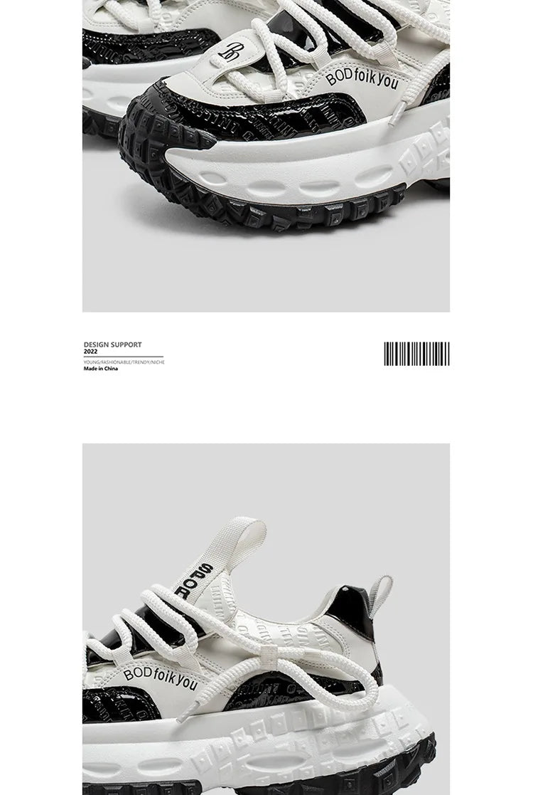 New Thick Soled Height Increasing Men's Casual Shoes 2025 Spring Color Blocked Comfortable Fashion Trend Low Cut Chunky sneakers   (Available)