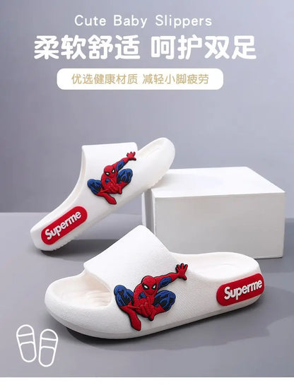Anime peripheralsMarvel cartoon Spider-Man children's home anti-slip sandals New flip-flop boys soft-soled beach sandals EVA