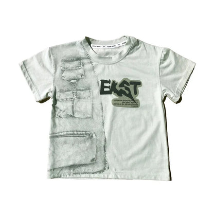 Boys Summer Clothing Set Letter Print Short Sleeved T-shirt+Denim Shorts 2Pcs Suit For Kids Handsome Casual Outfit
