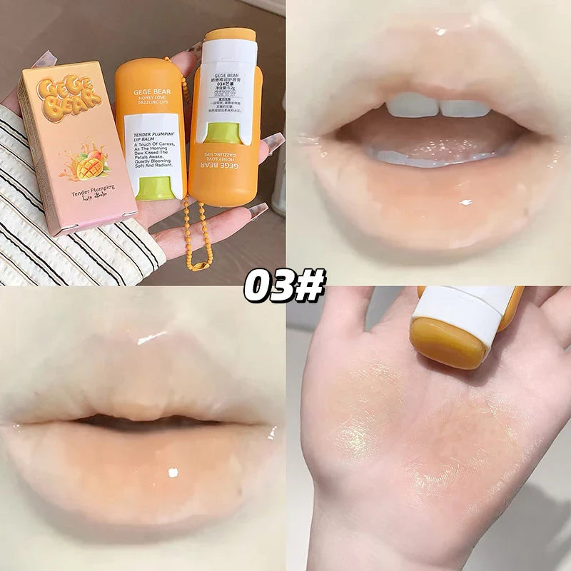 Gege Bear Large Capacity Lip Balm Keychain Pendant, Hydrating & Moisturizing Lip Care, Perfect as Lipstick Base & Accessory