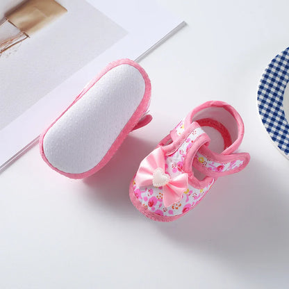 Newborn Baby Boy Girls Shoes Spring Autumn Lovely Floral Embroidery Anti-Slip Sneaker Crib Shoes Soft Cotton Cute First Walkers
