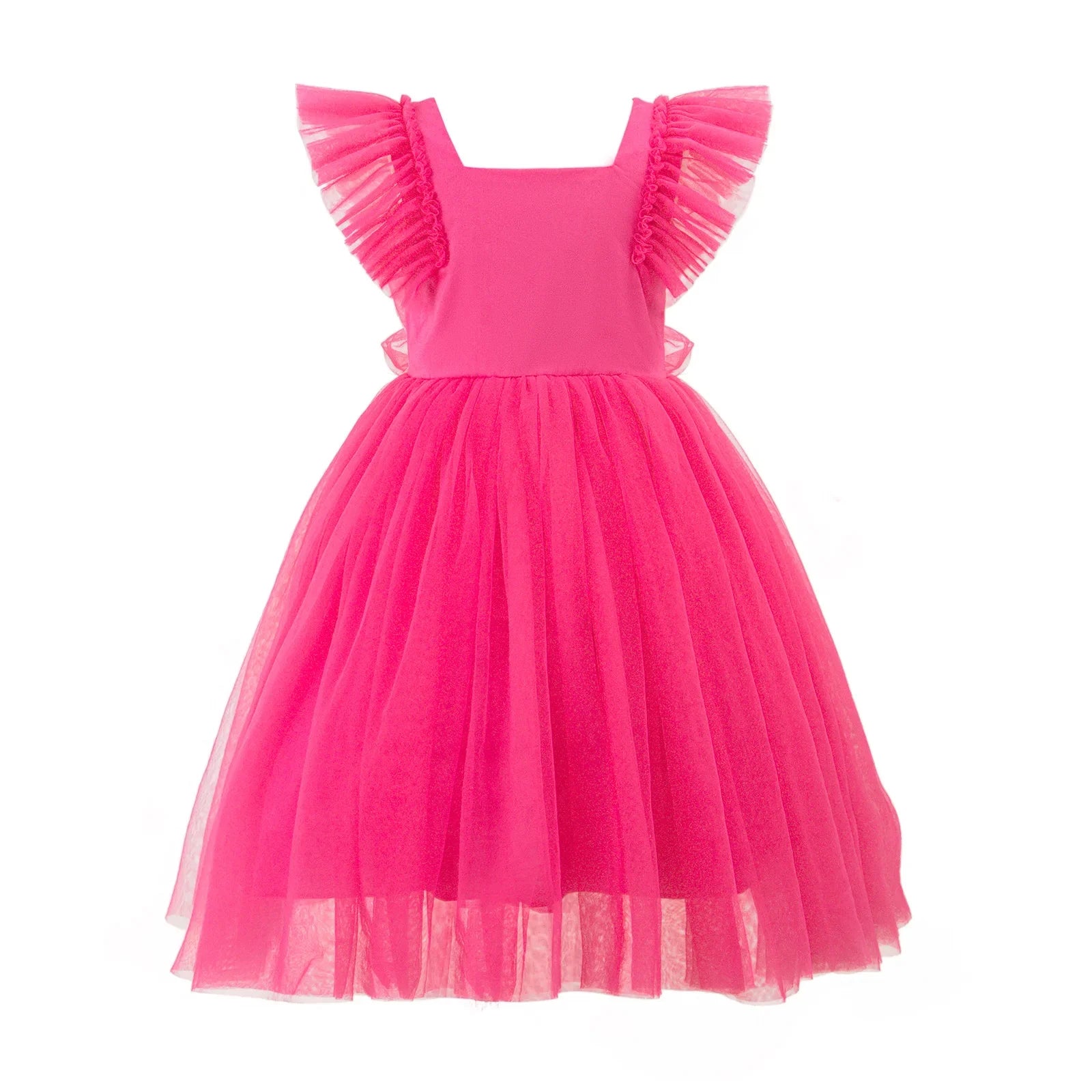 New Little Girls Party Dress for Princess Dress Solid Child Clothes Flower Girl Birthday Princess Dress for Kids