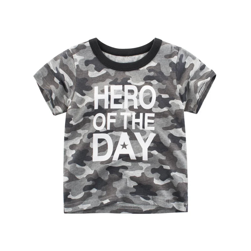 Jumping Meters Hot Selling Boys Girls Summer Baby T Shirts Short Sleeve Cartoon Cars  Toddler Tees Tops Boys Girls Clothing