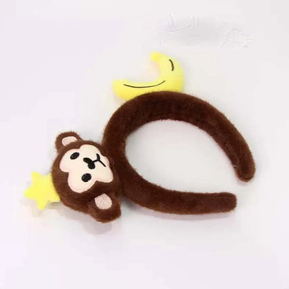 Sweet Hair Accessories Dachshund Hair Hoop Plaid Bow New Year Headwear Red Headband Moon Creative Cartoon Monkey Hairband Girls