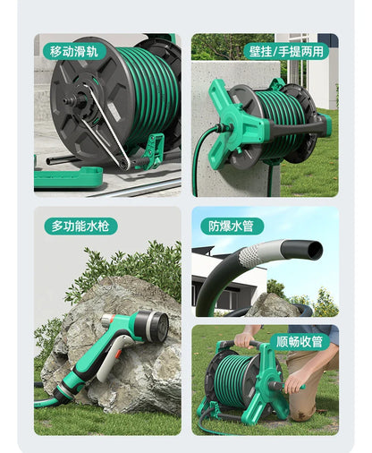 Wall Mounted Portable Water Gun Pressure Resistant Antifreeze Flower Sprayer Car Wash Durable Water Pipe Coiler