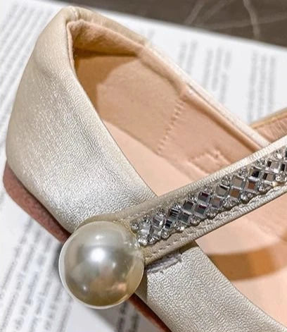 Girls Crystal Sparkle Princess Shoes Kids Fashion Leather Comfortable Party Performance Flats for Toddlers
