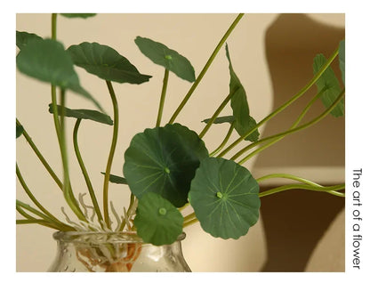 Artificial Lotus Plants Eucalyptus Leaves Plastic Tree Fake Plants Real Touch Copper Leafs For Home Office Decor