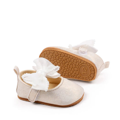 Baby Shoes Girl Baby Cute Bow PU Princess Shoes Soft Cloth Sole Comfortable Walking Shoes Spring and Autumn Sweet Design