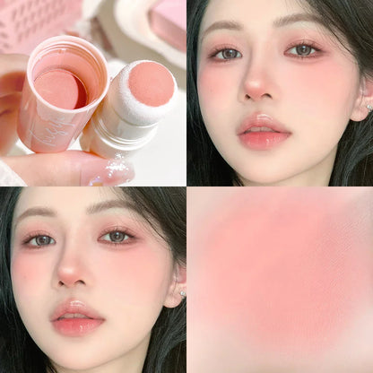 Soft Fog Blush Stick - Energetic and Bouncy, Korean Style, Brightening, Dual-Use for Lips and Cheeks