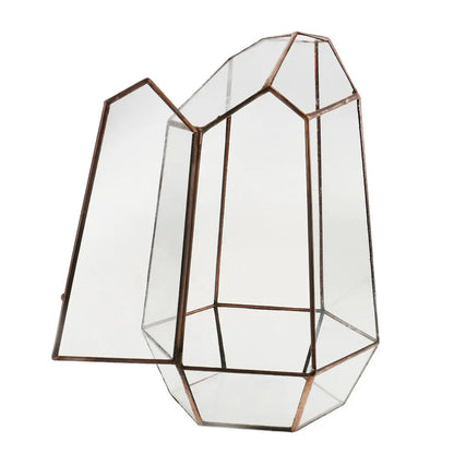 Contemporary Geometric Terrarium Irregular Glass Plant Box Tabletop Succulent Holder for Home Styling