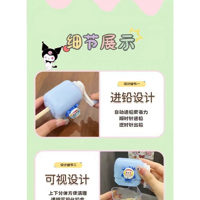 Kuromi cartoon pencil sharpener, children's hand-crank pencil sharpener, cute cartoon pencil sharpener, student stationery gift