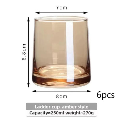 INS-style glass cups,colored trapezoidal couple's household whiskey glasses, bar and hotel mouthwash cups, beer mugs, water cups