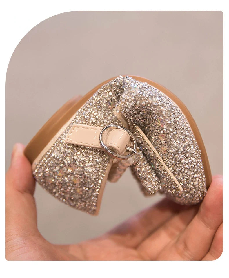 Girls Princess Shoe Soft Sole Ballet Dance Shoes Water Diamond Small Leather Shoes Mary Jane Shoes
