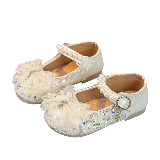 Big Girls Slides Girls Sandals Closed Toe Heels Wedding Party Shoes Sequins Bow For Toddler