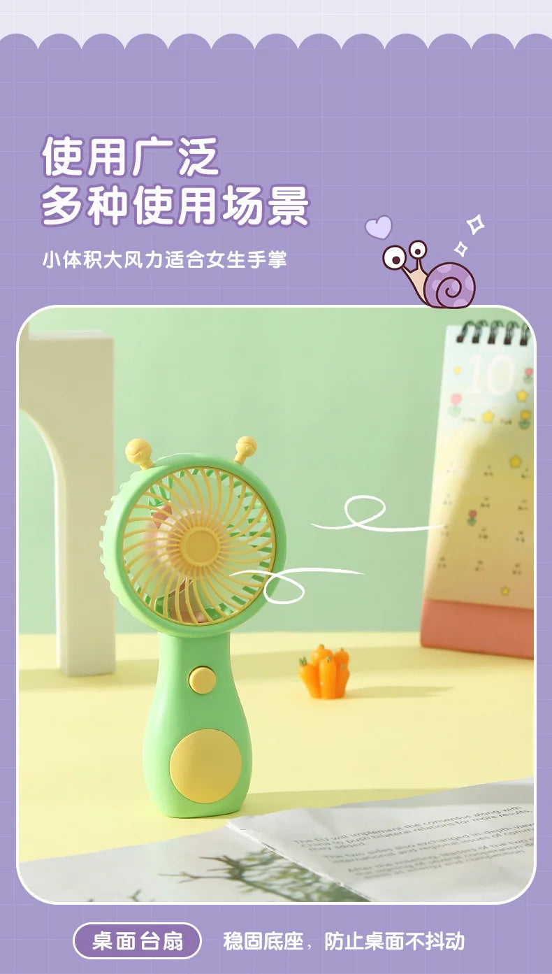 Portable Handheld Fans USB Charging Cartoon Desktop Mini Fan Fisherman Student Summer Outdoor Climbing Fishing Tools Fans