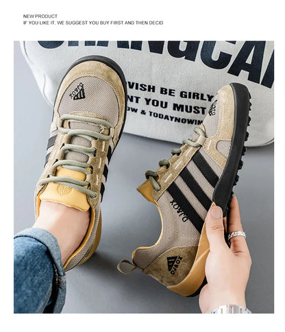 Men's Shoes Fashion Versatile Breathable Board Shoes Thick soled Trendy Casual Shoes  (Available)