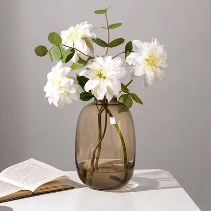 Transparent Glass Vase, Office Decor, Large Capacity Hydroponic Flower Pot, Vase, Bedroom Aesthetic Decor, Home Decor