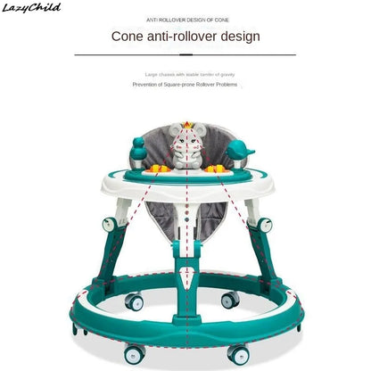 Lazychild Baby Walker 8-gear Adjustable Multi-function Anti-O-leg Anti-rollover Folding Baby Starting Car 5-18 Months Hot New