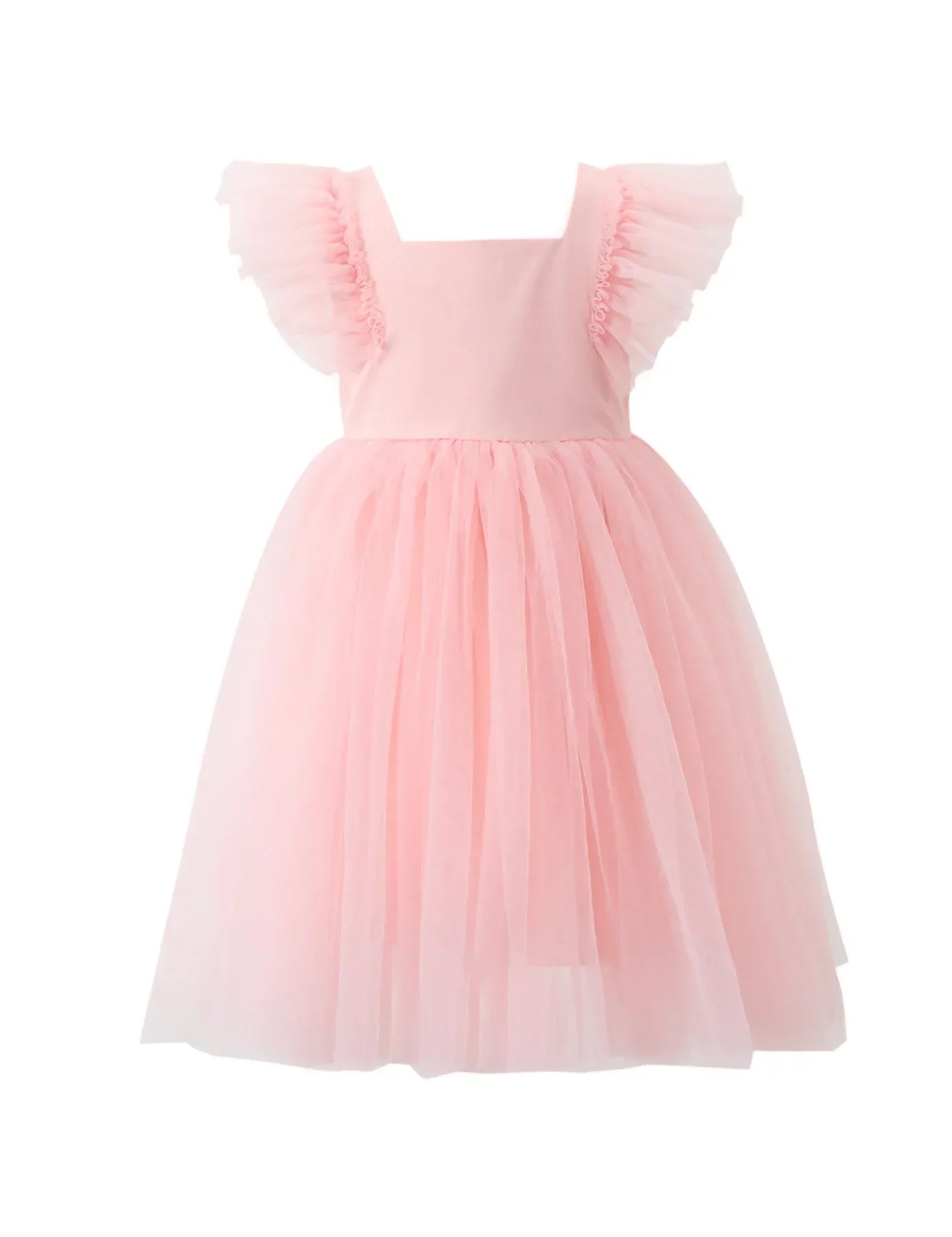 New Little Girls Party Dress for Princess Dress Solid Child Clothes Flower Girl Birthday Princess Dress for Kids