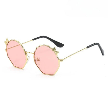 Summer Fashion Kids Sunglasses Trendy Bowknot Metal Frame Sun Glasses for Boys Girls Outdoor Anti UV Eyewear UV400