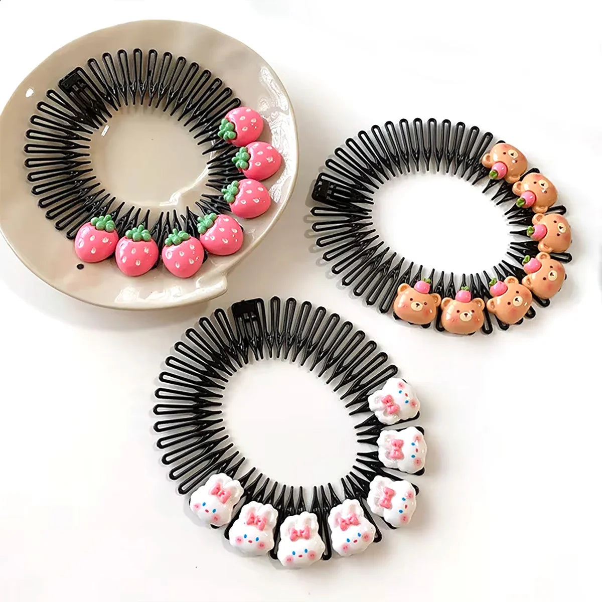 Professional Kids Anti-Frizz Hair Finishing Comb Invisible Circular Headbands for Flyaway Control Girls Cute Hair Jewelry Fixer