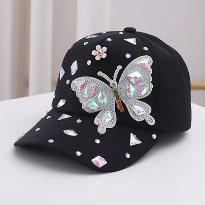 Butterfly Baseball Cap Women's Spring Summer Versatile Sunshade Hat Lace Pattern Baseball Cap