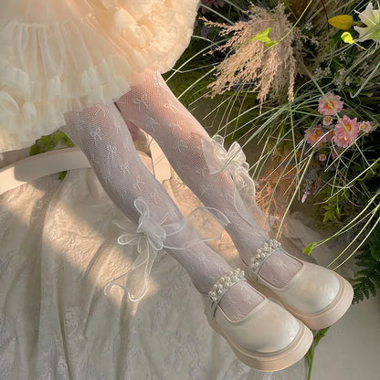 Kids Stockings Bow-tie Girls' Lace Tights Children's Mosquito-proof Dance Socks Baby Girl Clothes Baby Tights for Girls