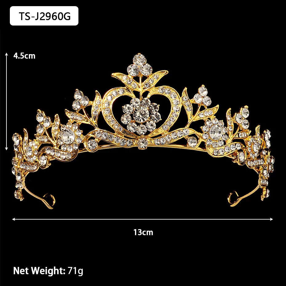 Efily Gold Color Wedding Tiaras and Crowns for Pearl Rhinestone Headband Bride Headpiece Jewelry