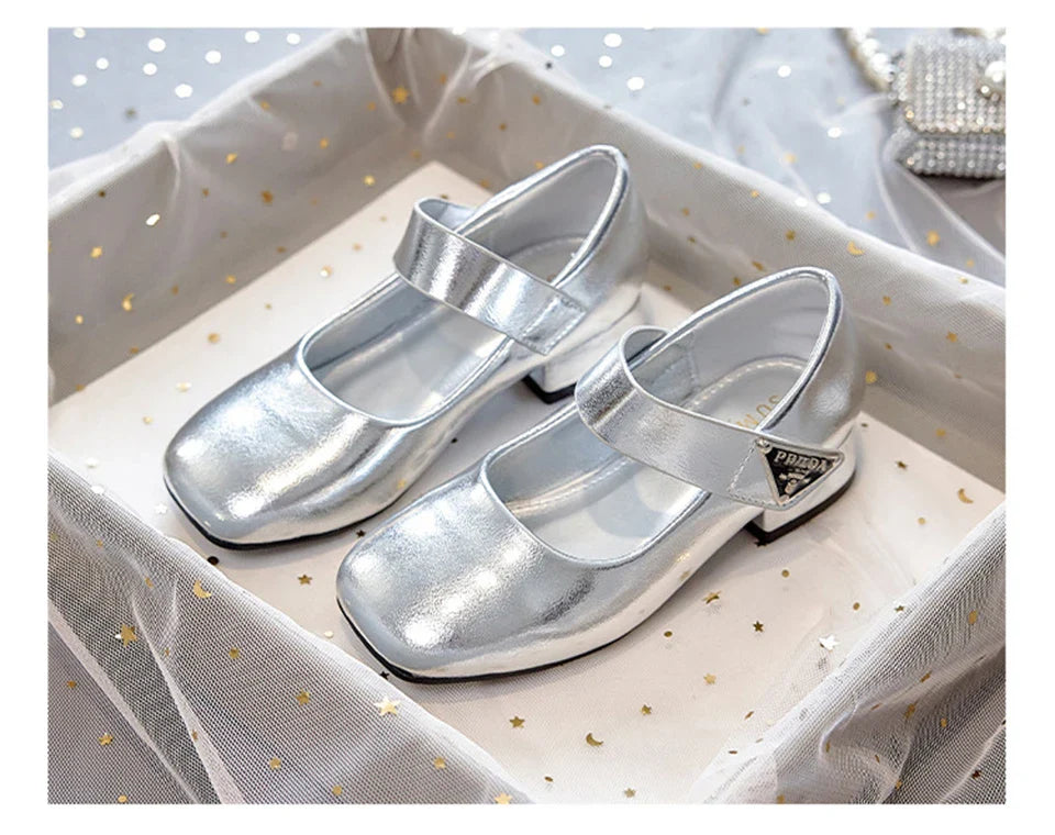 Designer Luxury Children's Elegant Party Leather Shoes Pageant Girls High Heels Wedding Bridesmaids Gala Formal Occasion Shoe