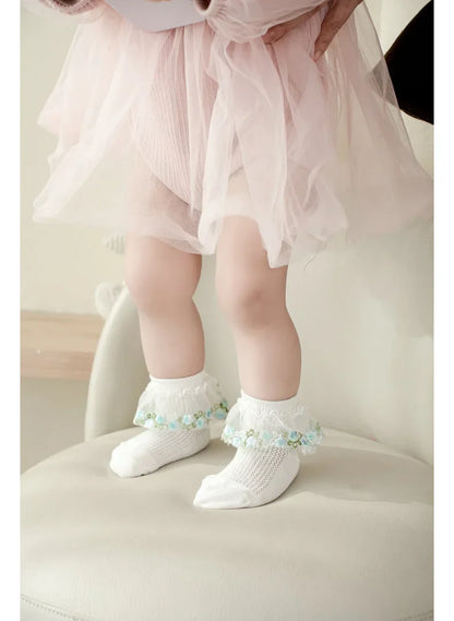 New Children's Socks With Lace Princess Girls Frilly Sock Soft Infant Baby Socken White Socks For Kids 0-10Years High Quality