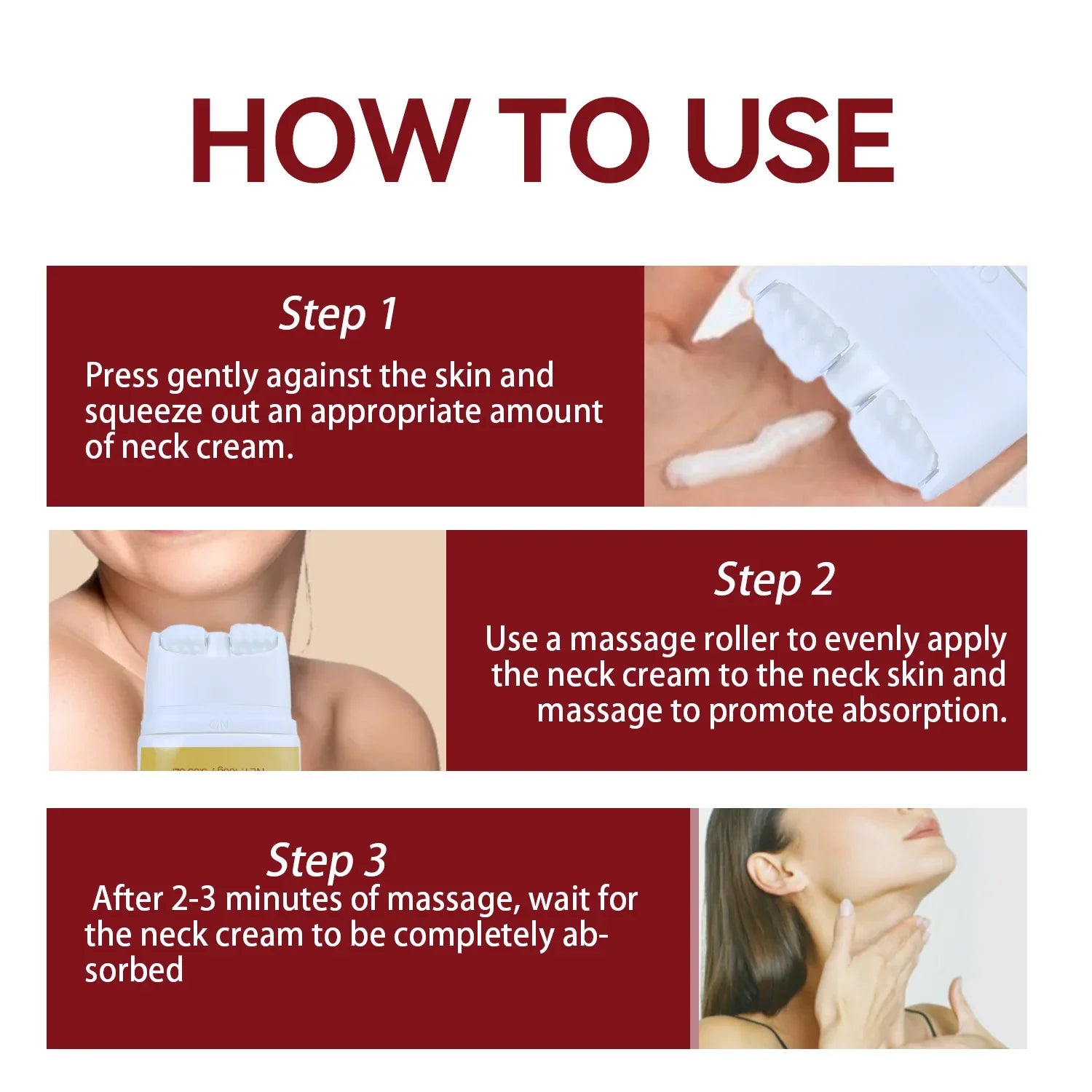 Firming Lifting Neck Cream for Crepey Skin Comfort Roller Neck Cream Deeply Moisturizing Tightening Lotion Skin Care