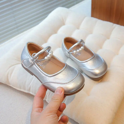 New Kids Leather Shoes Soft Soled Anti Slip Girls Casual Simple Mary Jane Shoe