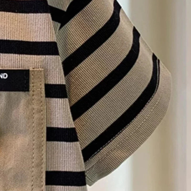 Boys' summer outfit set Summer short sleeved shorts New children's striped baby two-piece set