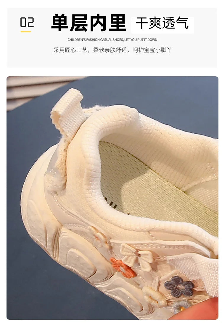 Kawaii Casual Shoe Fashion Childrens Shoes Girls Princess Sneakers Non-Slip New Autumn Running Shoes for Kids Girls Casual Wear