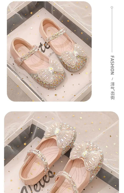 Fashion Girls' Leather Shoes Simple Child Shoe Soft Soled Girls Casual Shoes Anti Slip Kids Leather Shoe