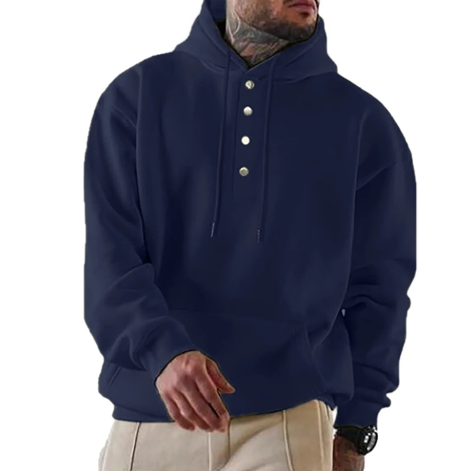 Loose Fit Long Sleeves Hoodie For Men Autumn Winter Casual Breathable Fashion Sweatirt  Men Streetwear Classic Pullover Design