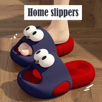 New Child Slippers Lovely Big Eyes Pattern Girls' Shoes EVA Thick Sole Ssandals For Kids Comfortable Girl Slippers