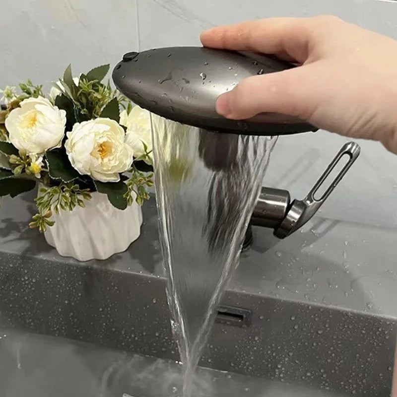 Multi Functional Waterfall Basin Faucet 4 Modes Stream Sprayer 360° Rotation Hot Cold Water Sink Mixer Stainless Steel  Wash Tap